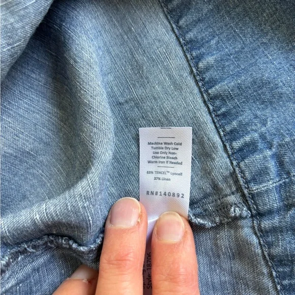 Marine Layer Bea Chambray Midi Skirt Smocked Waist Soft Flowy Cottagecore Small - Picture 7 of 10